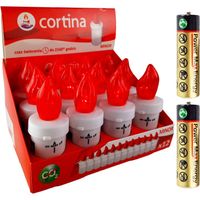 Wkład do zniczy LED Cortina Minor Czerwony 12szt.