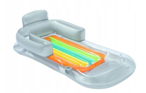 Dmuchany Materac Fotel Leżak 161 x 84cm Bestway srebrny z Uchwytem na napój na Arena.pl