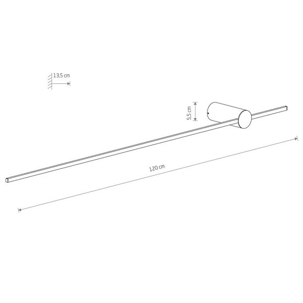 Lampa ścienna sypialniana Saber 10854 Nowodvorski LED 16W 4000K stick czarna zdjęcie 3