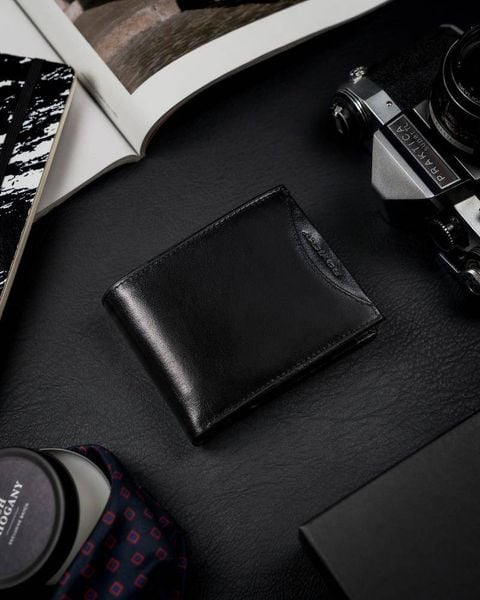 Portfel męski z naturalnej skóry licowej, etui z okienkiem na zdjęcie zdjęcie 2