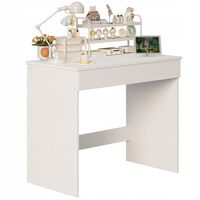 Biurko komputerowe młodzieżowe – białe, nowoczesne loft, 90 cm