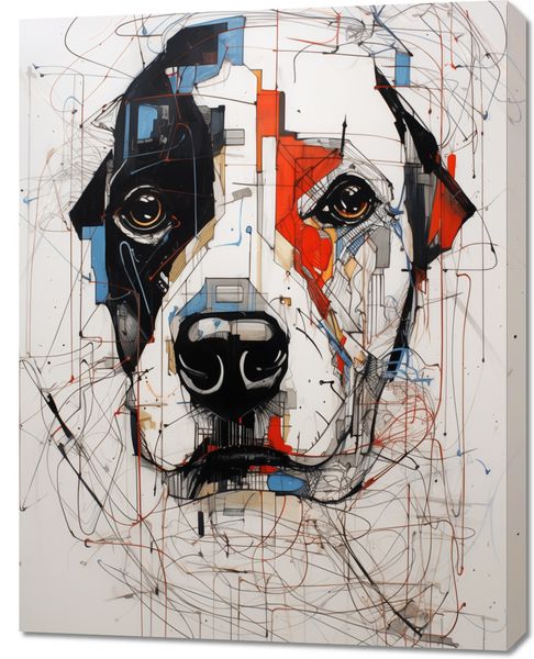 Obraz 70x90cm Przyrysowany Psiak zdjęcie 1