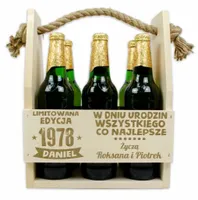 NOSIDŁO SKRZYNKA NA PIWO GRAWER NA URODZINY 30 40 50 LAT PREZENT
