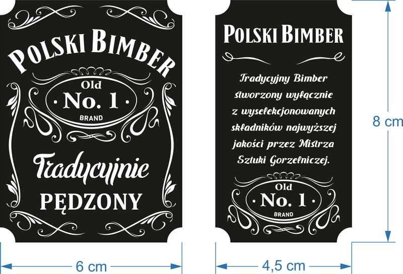 16x Etykiety nalepki POLSKI BIMBER wódkę alkohol naklejki na butelki na Arena.pl