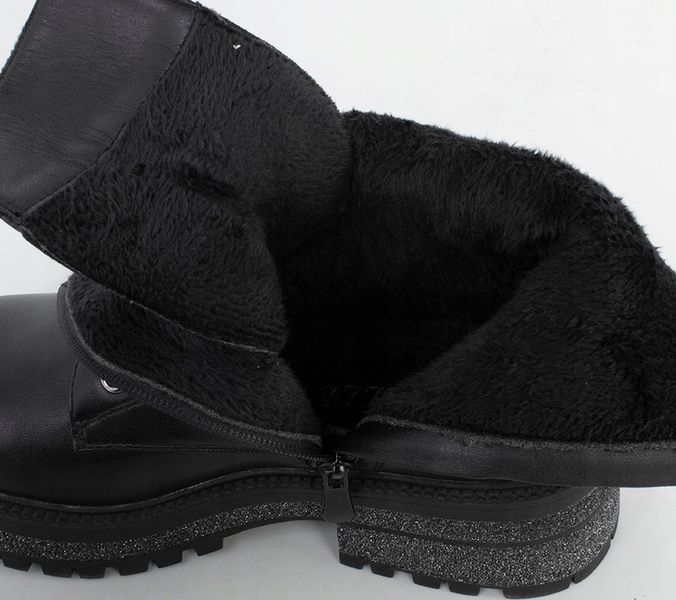 9066 CZARNE DAMSKIE OCIEPLANE BOTKI GLANY WORKERY ZAMEK 38 zdjęcie 8