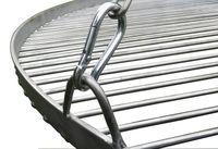 GRILL OGRODOWY TRÓJNÓG RUSZT NIERDZEWNY REGULOWANY WISZĄCY KOŁOWROTEK