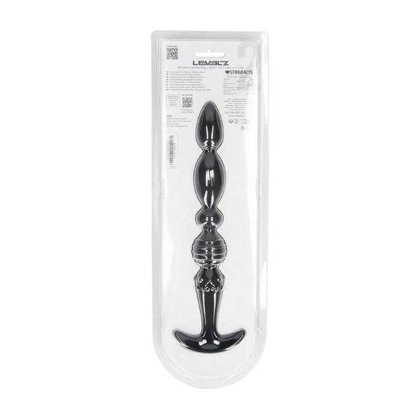 Multi Textured Silicone Flared Anal Probe - Black zdjęcie 3