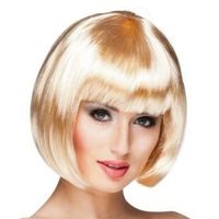 peruka blond z grzywką retro lata 20 karnawał