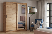 Szafa Przesuwna 2- Drzwiowa z Lustrem 160cm Dąb Artisan HANKA TX - 3 Kolory