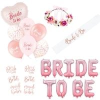 Zestaw dekoracji na wieczór panieński - balony, tatuaże, wianek, szarfa