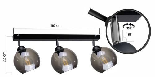 Spot 3xE27 YUNO BLACK na Arena.pl