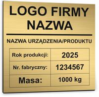 NADRUK złota TABLICZKA ZNAMIONOWA FIRMY z dibondu 10x10 TWÓJ NAPIS LOGO