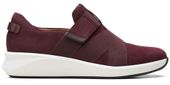 Clarks Półbuty damskie - Un Rio Strap, rzep - rozmiar 36 - burgundowy zamsz