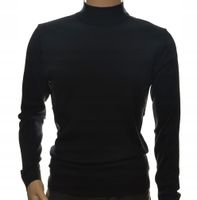 Sweter męski z półgolfem półgolf z wełny wełniany XXL 2XL czarny 1701