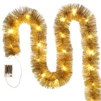 łańcuch led choinkowy złoty na baterie świąteczny na choinkę 6 metrów