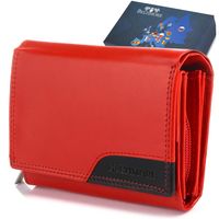 Damski Portfel Skórzany Czerwony Duży Rfid Beltimore 036