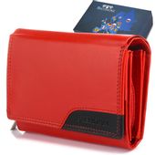 Damski Portfel Skórzany Czerwony Duży Rfid Beltimore 036