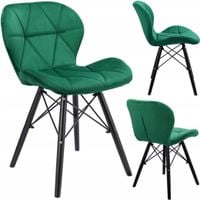 krzesło velvet zielone czarne nogi