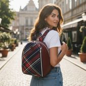 Mały Plecak Młodzieżowy Wzór Kratka