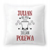 Poduszka Dla Juliana Na Urodziny Ze Zdjęciem Na Prezent Biała 40X40 Cm