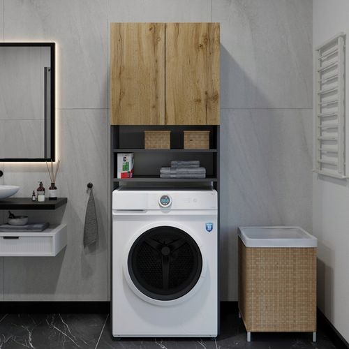 REGAŁ ŁAZIENKOWY SZAFKA NAD PRALKE ANTRACYT WOTAN 4 PÓŁKI na Arena.pl