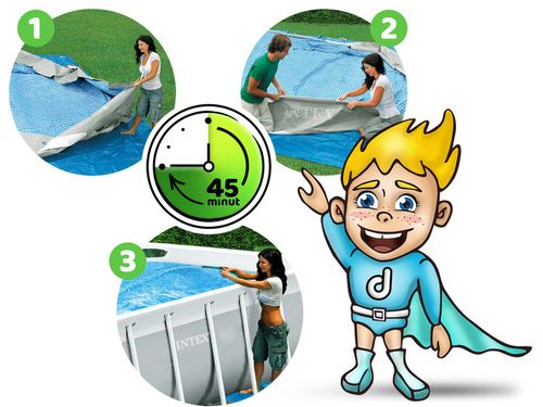 Basen ogrodowy stelażowy Prism Frame 300 x 175 x 80 cm 4w1 INTEX 26784 na Arena.pl