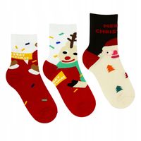 MORAJ Skarpety Świąteczne 3-PARY PREZENT 35-38