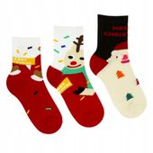 MORAJ Skarpety Świąteczne 3-PARY PREZENT 35-38