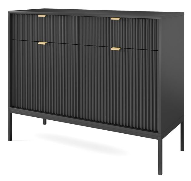 Komoda Delicious ryflowana czarna zdjęcie 3