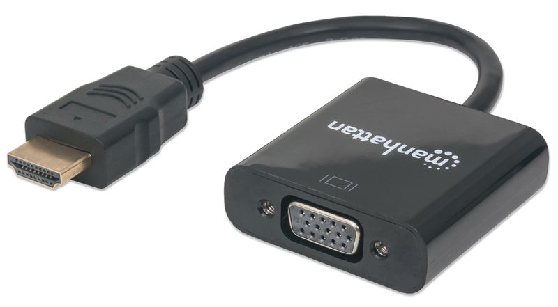 KONWERTER MANHATTAN  HDMI NA VGA 1080P M/F ZASILANIE MICRO USB 151467 zdjęcie 1