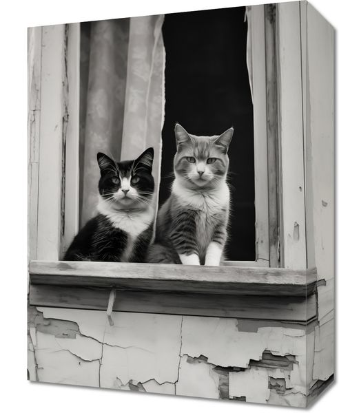 Obraz 30x40cm Para w Oknie zdjęcie 1