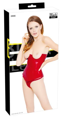 black level gorset winylowy bez biustu z stringami czerwony xs na Arena.pl