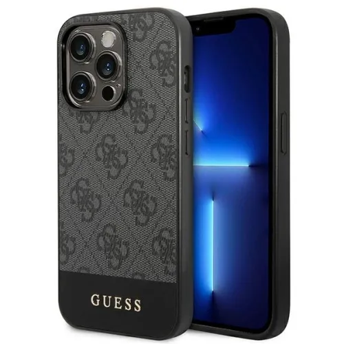 Etui Guess 4G Stripe Collection na iPhone 14 Pro Max - szare na Arena.pl