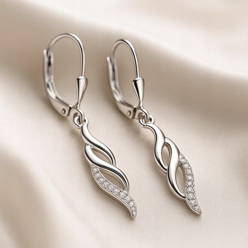 Srebrne kolczyki srebro długie wiszące kolczyki srebro rodowane oryginalne na Arena.pl