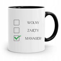 Dla Managera Menadżera Kubek Czarny Prezent Z Nadrukiem Ze Zdjęciem