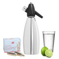 SYFON DO WODY SODOWEJ NIERDZEWNA BUTLA SATURATOR ISI + NABOJE CO2 10 SZTUK