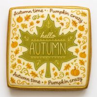 CIASTKO LUKROWANE GREEN AUTUMN ROZ.S KWADRAT JESIEŃ RĘCZNIE ROBIONE