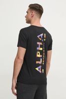 Alpha Industries T-shirt Backprint Camo Print (128507CP) black/orange L
