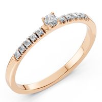 pierścionek z różowego złota 585 z diamentem (brylantem) 0,17 ct g/si
