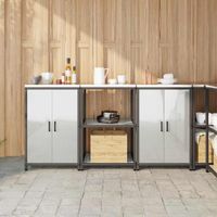 Zestaw do przechowywania w kuchni z półką 3 pcs Srebrny