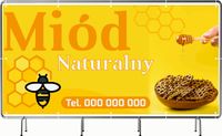 BANER REKLAMOWY oczkowany 100x50cm projekt w cenie MIÓD NATURALNY