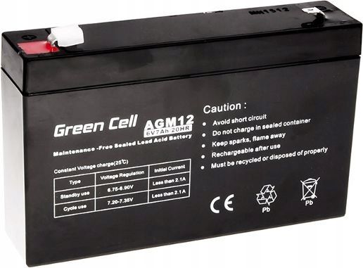Green Cell Akumulator 6V/7Ah (AGM12) zdjęcie 1