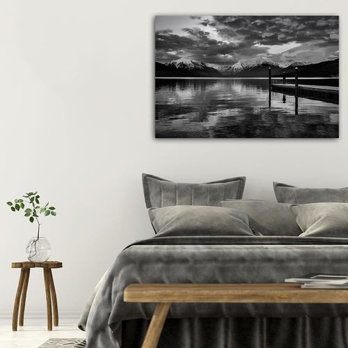 Deco Panel, Góry w śniegu nad jeziorem 2 60x40 na Arena.pl