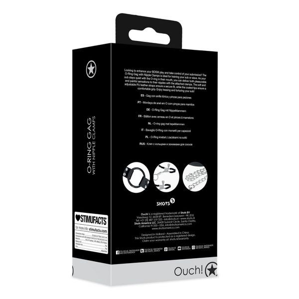 O-Ring Gag With Nipple Clamps zdjęcie 3
