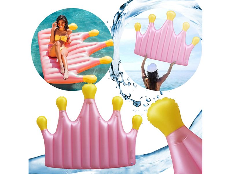 Materac dmuchany korona 145x195cm do pływania na wakacje plaże basen wodę zdjęcie 3