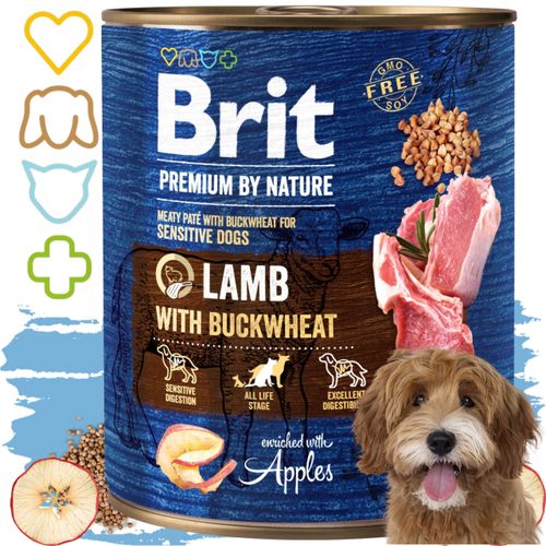 mokra karma dla psa z jagnięciną brit premium by nature 800g lamb buckwheat na Arena.pl
