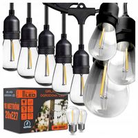 Girlanda Ogrodowa Świetlna 10M 20X Żarówka LED E27 + przewód Wodoszczelna
