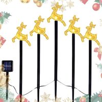 Lampki LED ogrodowe solarne wbijane świąteczne na Boże Narodzenie renifery