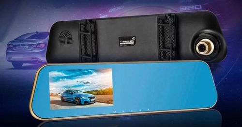 WIDEOREJESTRATOR LUSTERKO KAMERA SAMOCHODOWA COFANIA PRZÓD TYŁ MENU PL na Arena.pl