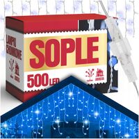 SOPLE LAMPKI CHOINKOWE 500 LED 22 M ZEWNĘTRZNE ŚWIĄTECZNE ŚWIATEŁKA FLASH
